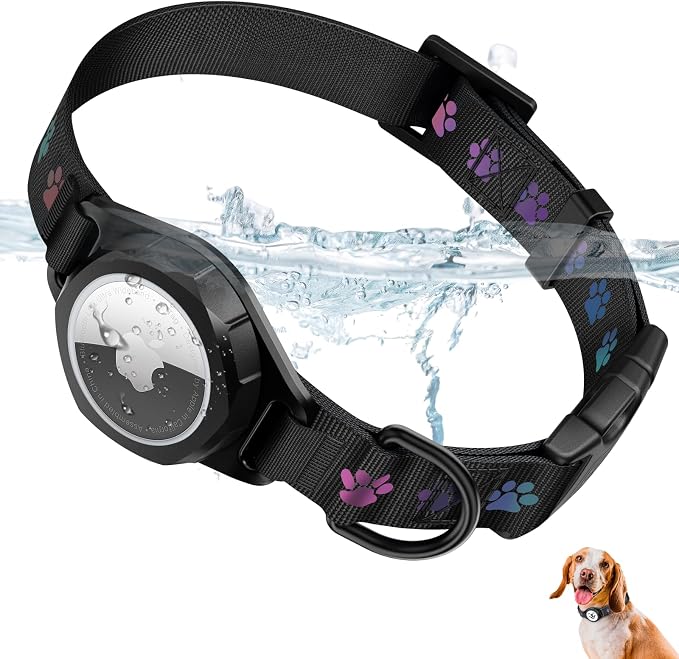 Dog Collar with Airtag Holder, IP67 Waterproof Reflective AirTag Dog Collars by typecase