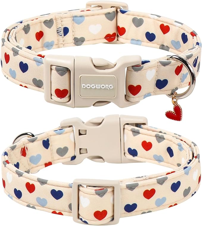 DOGWONG Valentine's Dog Collar-Hearts Print Dog Collar - Image 2