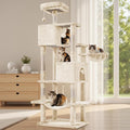 Large Cat Tree 66 Inch, Sisal Scratching Posts and Hammock, Pet Play House by Aidoly