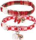 Cat Collar-2Pack Autumn Orange Plaid Kitten Collars-Halloween Plaid Breakaway by UPURARAPUP