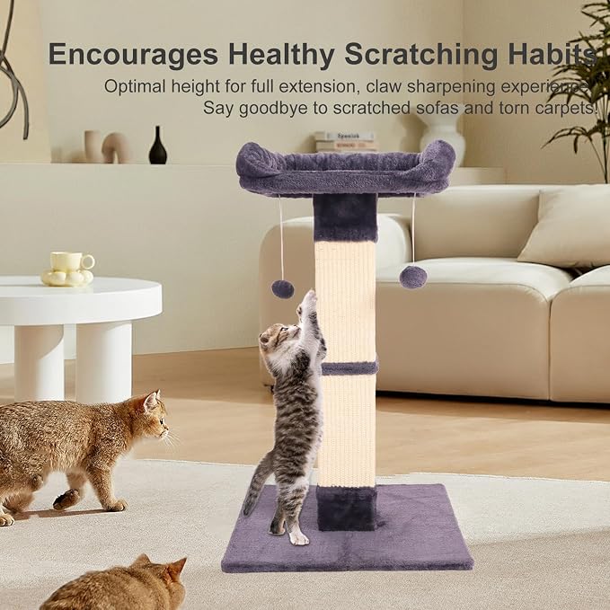 34" Cat Scratching Post for Indoor Cats, Sisal Cat Scratcher - Image 3