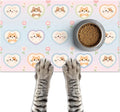 Cat Feedings Mats 20x12 inch Pastel Heart Kitten Print Pet Bowl Placemat Non by HOMETITUTE
