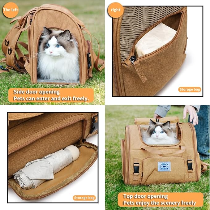 Pet Backpack Carrier for Small Dogs Medium, Large Cats, Breathable and - Image 4