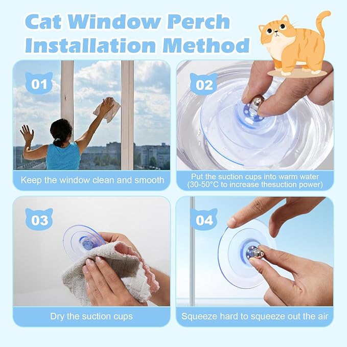 Glow in The Dark Cat Window Perch, Large Foldable Hammock Bed - Image 6