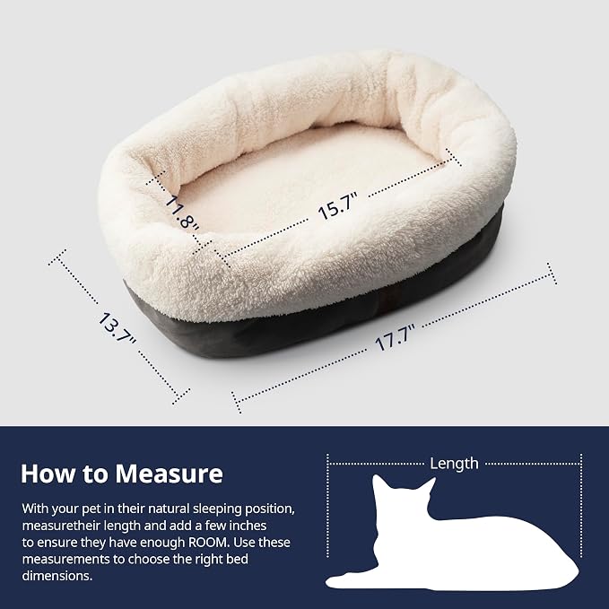 Self Warming Cat Bed, 17.7" x 13.7" Anti-Slip Soft Round Thermal Pet Cushion Bed - Image 5
