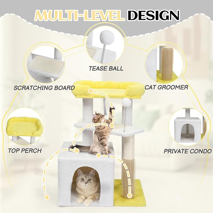 VINGLI Cat Tree, 27 inch Small Cat Tower - Image 2
