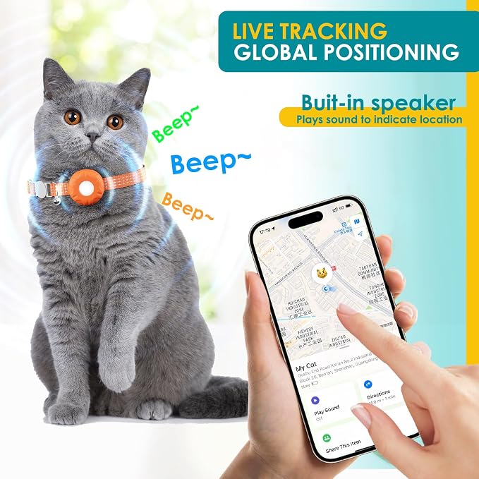 Cat Tracker, MINI GPS Tracker for Cats, Compatible - Image 3
