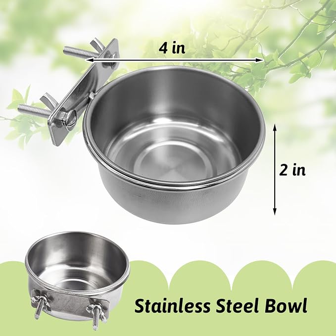 Tfwadmx 6 Pcs Stainless Steel Bird Bowls - Image 3