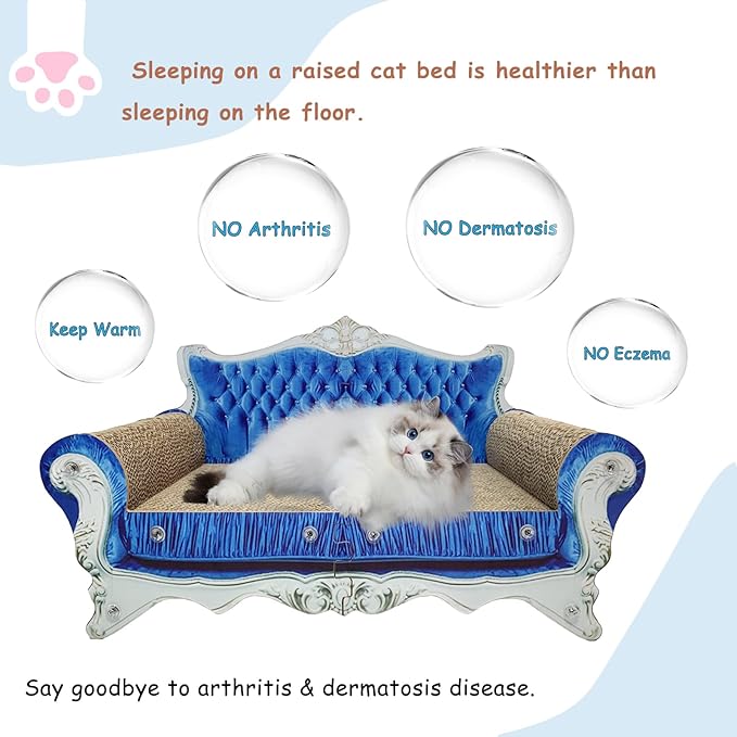 Luxury Cardboard Cat Scratcher Sofa Bed, Couch Shaped Cat Scratching Board - Image 5