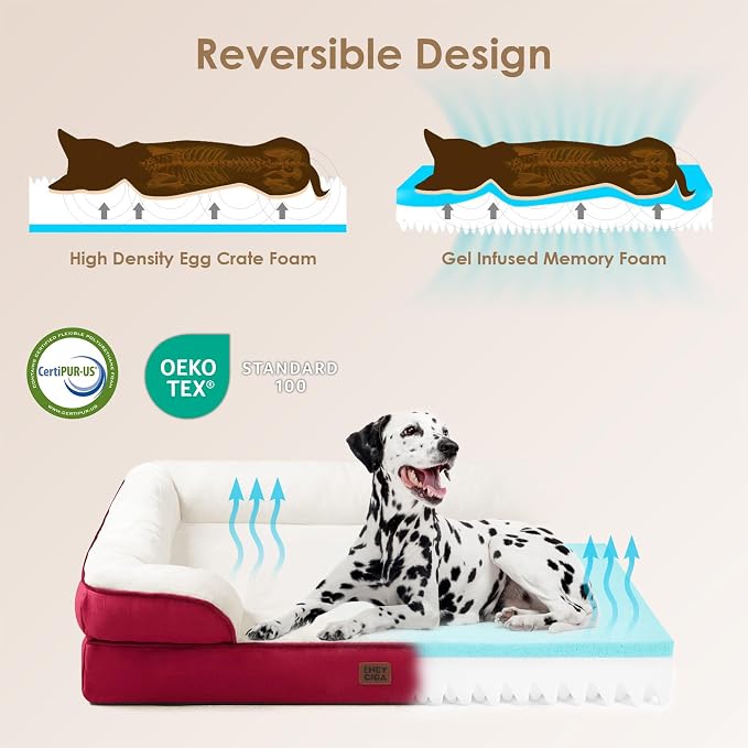 EHEYCIGA Orthopedic XL Dog Beds, Waterproof Memory Foam Dog Bed - Image 4