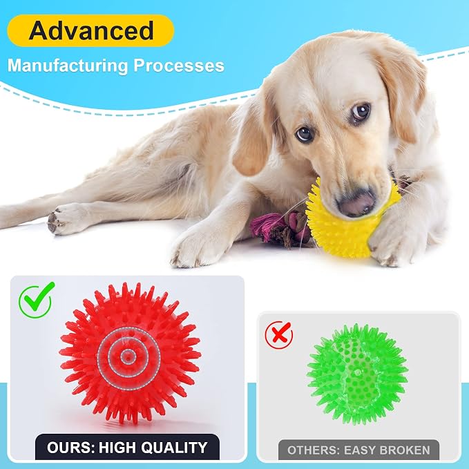 VITEVER 3 Colors 4.5” Heavy Duty Squeaky Dog Toy Balls - Image 4