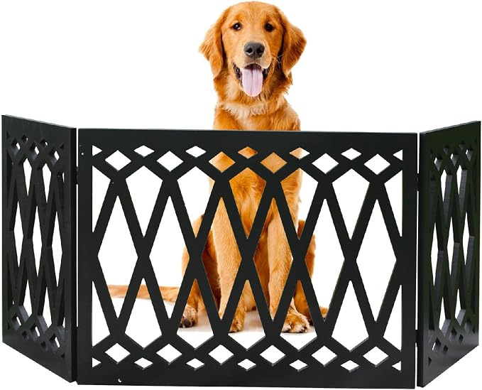 Etna 3-Panel Diamond Design Wood Pet Gate by Etna+Products