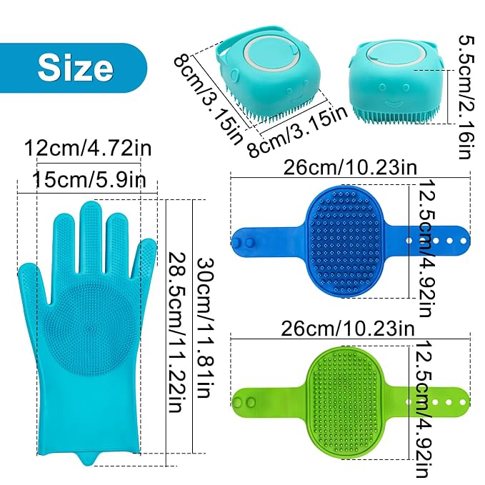 Enmaipet 4-in-1 Dog Grooming Brush, Dog Bath Brush Set, Adjustable Handle - Image 7