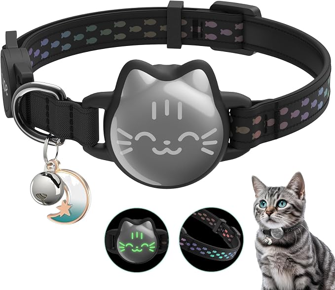 Waterproof Airtag Cat Collar, Breakaway Cat Airtag Collar by typecase