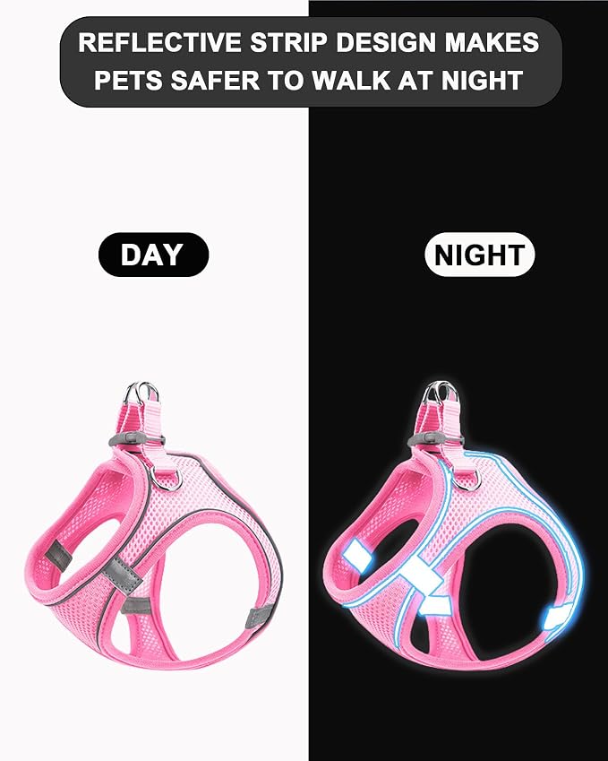 L Orange Soft Mesh Dog Harness and Leash Set, No Escape Puppy Harnesses - Image 3
