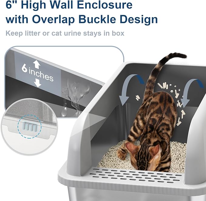 Enclosed Stainless Steel Cat Litter Box - Image 2
