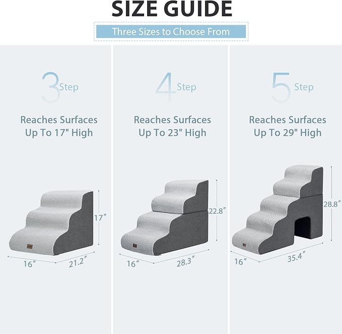 Dog Stairs for Couch Sofa and Chair, 3-Step Dog Steps for Small Dogs and Cats - Image 4