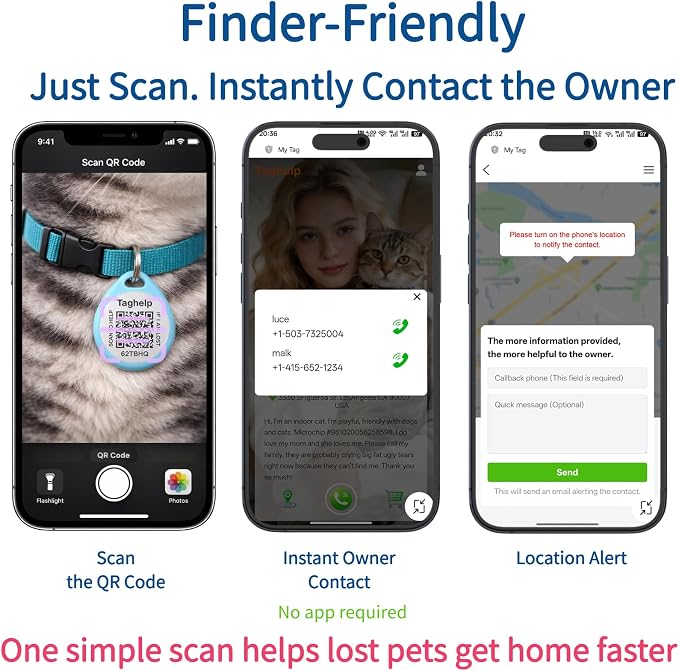 2-Pack QR Code Pet ID Dog cat Tags - Image 6