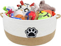 Dog Toy Basket, Large Dog Toy Storage Woven Rope Basket, Dog Toy Bin by Unknown