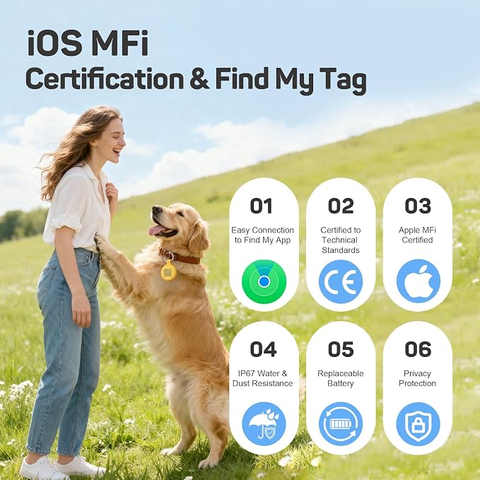 Plike Smart Pet Tracker​ for Apple Find My, Dog Tracker Tag - Image 6