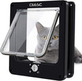 CEESC Medium Cat Door for Interior/Exterior Door, Weatherproof, Rotary 4 Way by CEESC