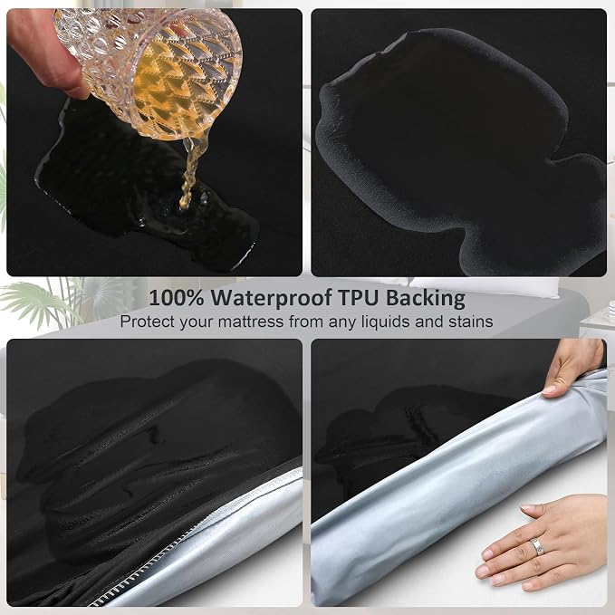 Twin Mattress Protector Waterproof, Fitted Sheet Style Breathable Mattress Cover - Image 3