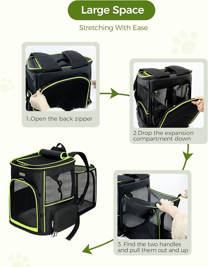 BAGLHER Expandable Cat Carrier Backpacks, Retractable Pet Carrier Backpack - Image 7