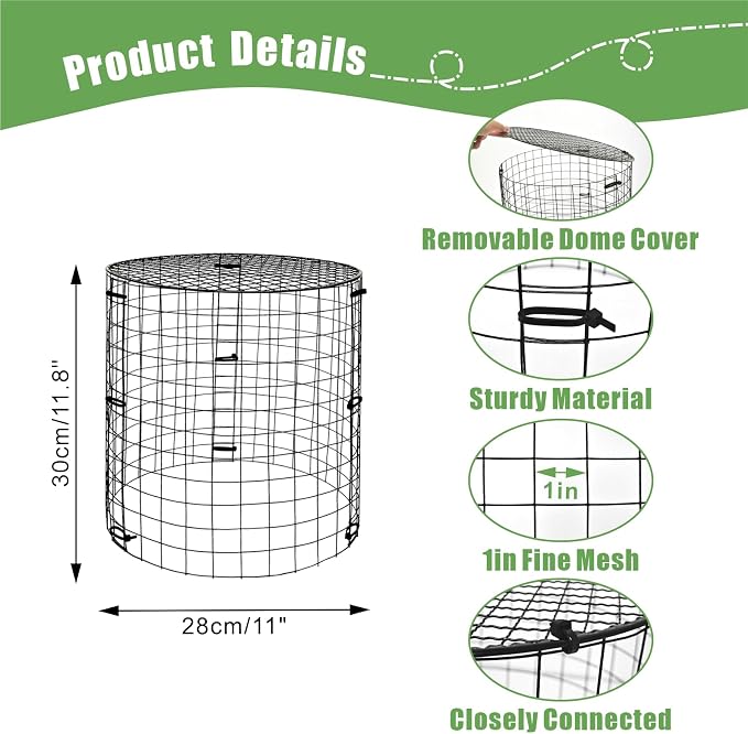 5 Packs Garden Plant Protectors from Animals, Metal Plant Cage Chicken Wire - Image 3