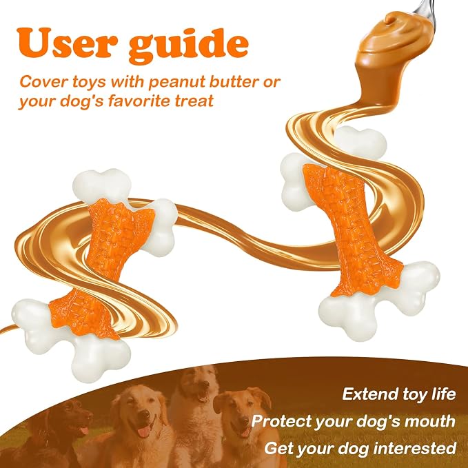 Dog Toys for Aggressive Chewers Large Breed, Tough Bones, Nylon Puppy Teething - Image 5