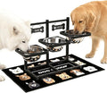 Elevated Dog Bowls for Large Dogs, 6 Height Adjustable Raised Stand by ADENGL