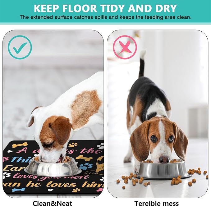 Pet Feeding Mat for Floors Waterproof Dog Mat for Food and Water Absorbent - Image 5