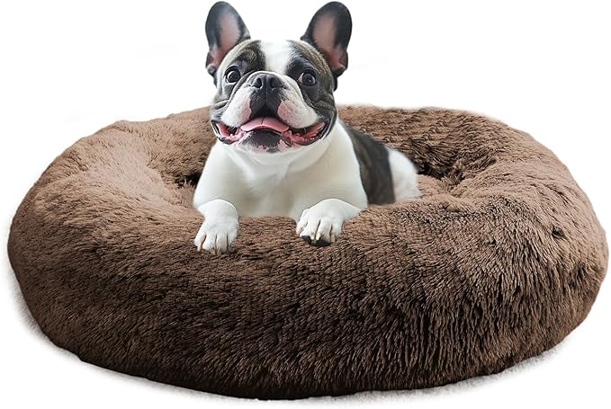 JOLLYVOGUE Calming Dog Bed Large Size Dog, Anti-Anxiety Donut Large Pet Bed by JOLLYVOGUE