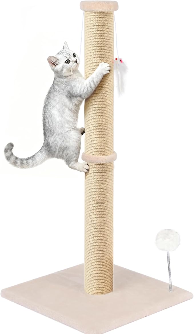 36 Inch Tall Cat Scratching Post – Sisal Cat Scratcher by PELUOMOZ
