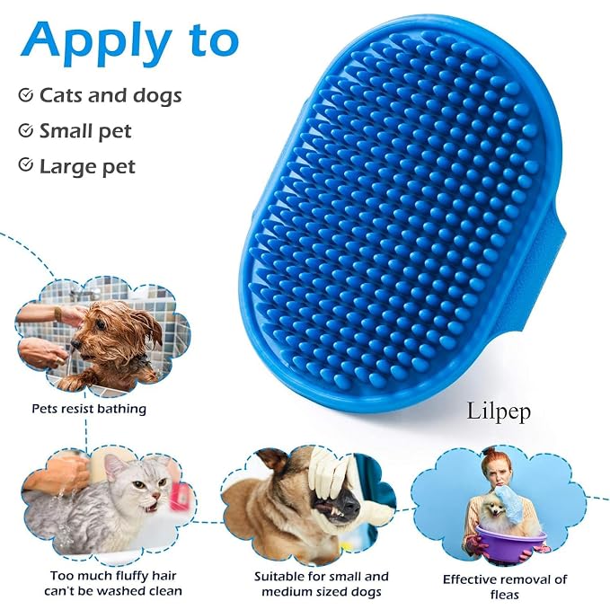 Dog Grooming Brush, Lilpep Pet Shampoo Bath Brush Soothing Massage Rubber Comb - Image 7