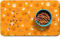 Dog Food Mat, Absorbent Water Bowl Mats Cat Pet Feeding Placemats Orange 12 * by Zoeeya