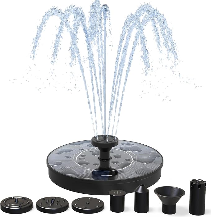 AMZtime Solar Fountain, 2025 Upgraded Solar Water Fountains by AMZtime-NaturalCreativity