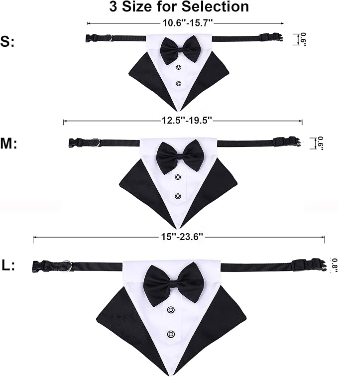 ADOGGYGO Formal Dog Tuxedo Wedding Puppt Bandana Collar - Image 6