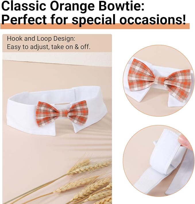 Segarty Dog Tuxedo Collar for Neck Girth 16.5-21.2in, Bow Tie Collar Black - Image 2