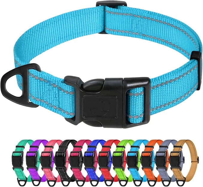 TagME Dog Collars, Adjustable Reflective Nylon Pet Collar by TagME