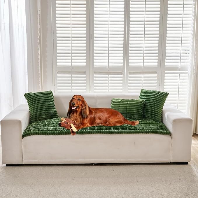 Sofa Cover Fuzzy Couch Cover for Pet, Couch Covers for Dogs Washable Non-Slip by Mitid