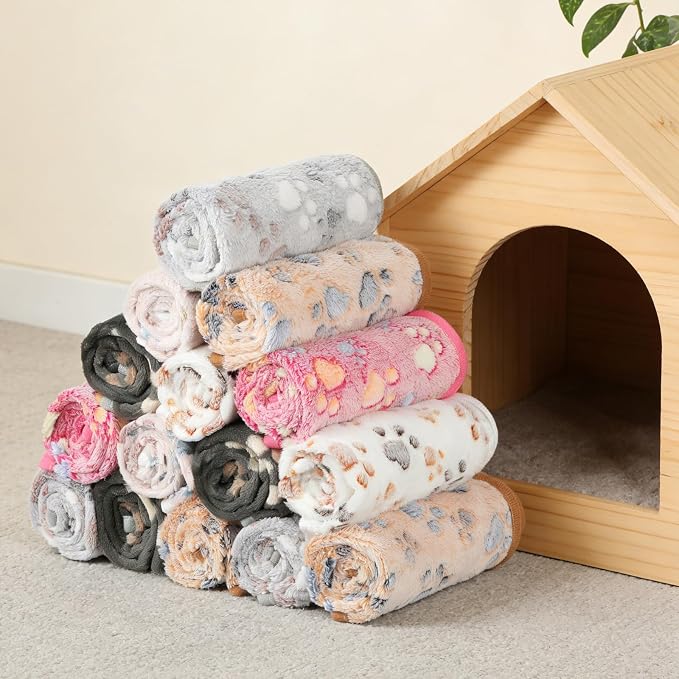 18 Pcs Dog Blankets for Small Dogs Washable Soft Fluffy Fleece Puppy Blankets - Image 5
