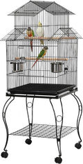 Yaheetech Budgie Cage 55-inch Rolling Standing Triple Roof Medium Parrot Cage by Yaheetech