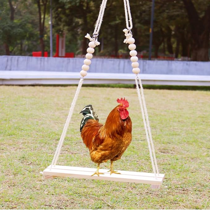 1 Pack Wooden Chicken Swing Toy, Rooster Swing - Image 5