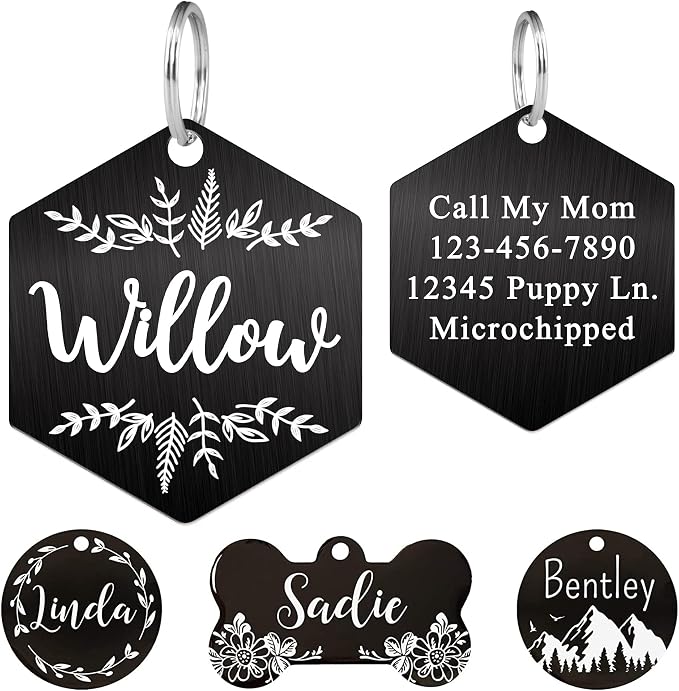 Ultra Joys Stainless Steel Pet ID Tag Dog Name Tags Personalized Front and Back - Image 3