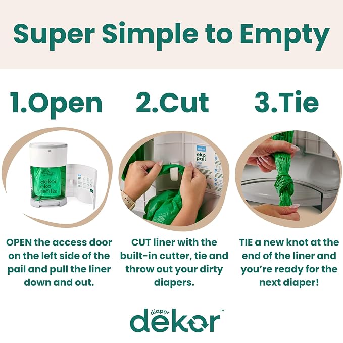 Diaper Dekor CLASSIC Diaper Pail Refills 2 Count Unscented Exclusive - Image 4