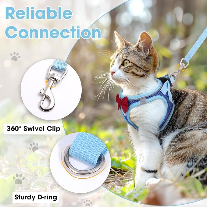Cat Vest Harness and Leash Set for Walking Escape Proof, Adjustable Kitten - Image 4