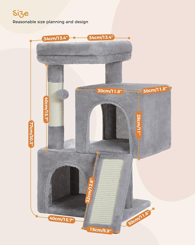 PAWZ Road Cat Tree, 30 Inches Cat Tower - Image 2