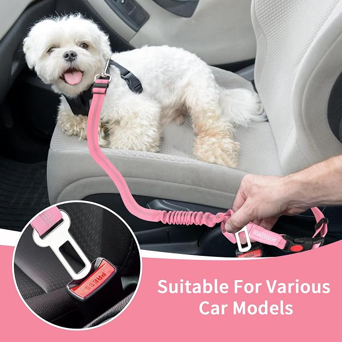 BWOGUE Pet Dog Cat Seat Belt Reflective Car Dog Headrest Restraint Leash - Image 5