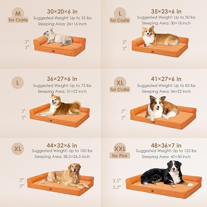 EHEYCIGA Orthopedic Dog Bed Medium Size Dogs, Memory Foam Dog Bed - Image 2