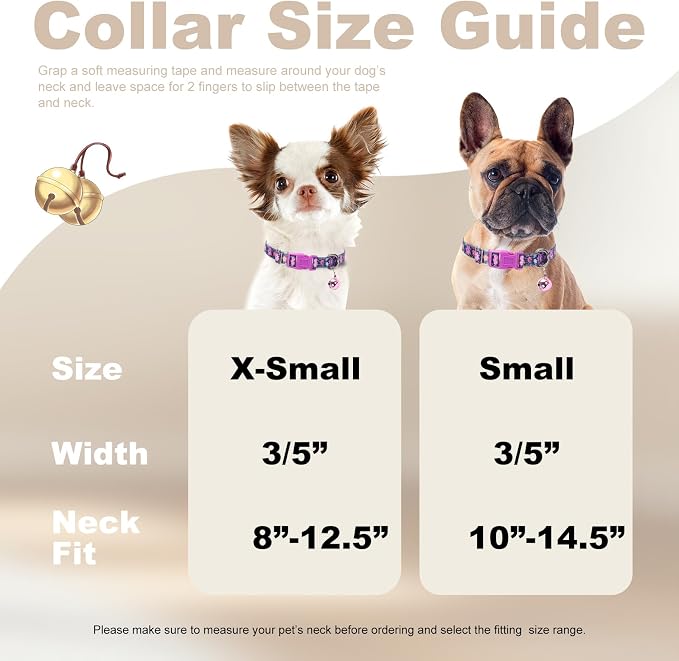 Floral Small Dog Collar with Bell - Image 4